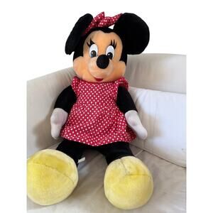 Vintage 1992 Disney Minnie Mouse Plush 30" Disneyland Korea Tag WDW 90s JUMBO